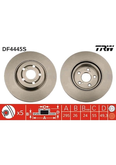Ön Fren Aynası Adet Avensıs 2.4-2.0d-4d 03 Corolla Verso 1.8-2.0d-4d 04 295x26x5dlxhavalı 4351205050-4351205070
