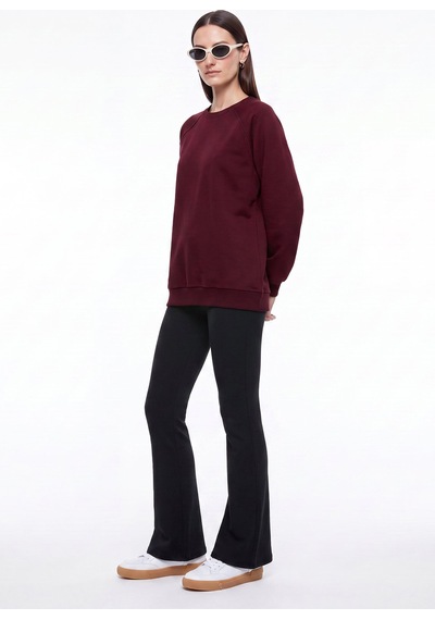 Fabrika Bordo Kadın Bisiklet Yaka Sweatshirt Falu-y