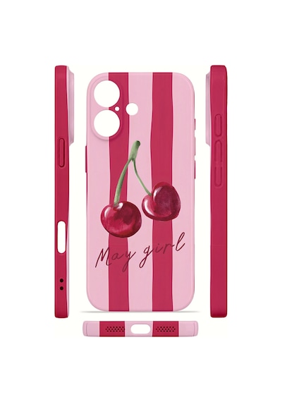 Apple iPhone Uyumlu 17 Vorian İnce Kamera Korumalı Mika Kılıf Cherry Girl Cherry Girl Mika