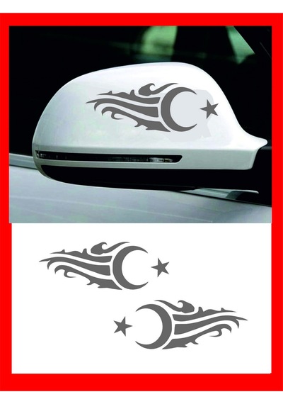 One Vıp Sale Ayna Ay-yıldız Sticker Sağ-sol 2 Adet 20 7 Cm