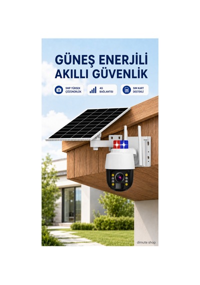 Güneş Panelli 5mp 4g Outdoor Güvenlik Kamerası Sim Kart Destekli Cmr46 Beyaz - 744322503