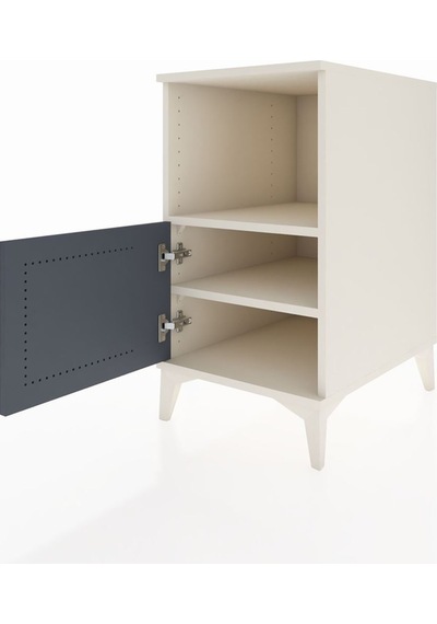 Kronos Komodin 2 Raflı Tek Kapaklı 44x59x80 Aytaşı-antrasit Aytaşı