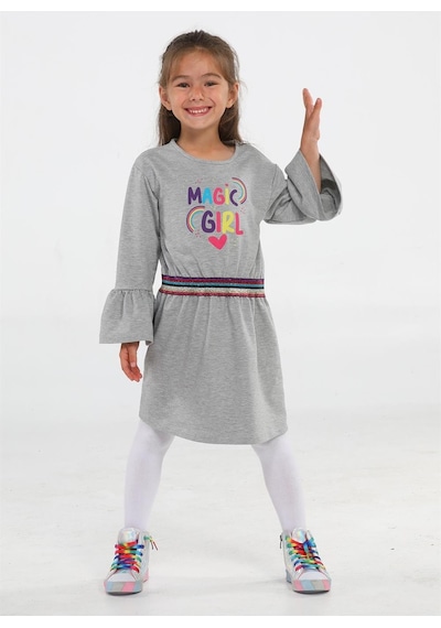 Magic Girl Gri Örme Kız Elbise-gri Gri
