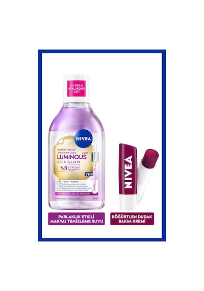 Luminous630 Skin Glow Parlaklık Etki Micellar Makyaj Temizleme Suyu Ve Böğürtlen Dudak Bakım Kremi