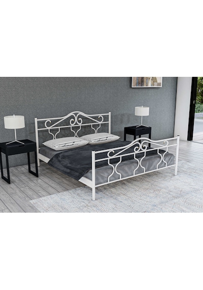 Metalia Gm 301 Gold Çift Kişilik Metal Karyola Beyaz 150X200