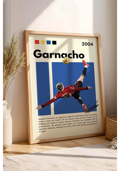 Alejandro Garnacho Çerçeveli Tablo - Dekoratif Çerçeveli Futbolcu Poster Tablo