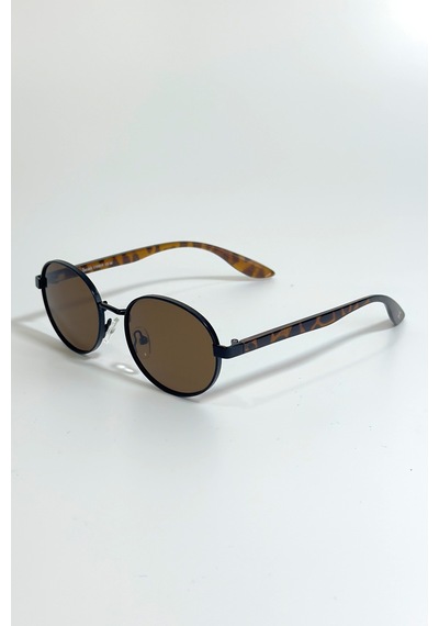 Unisex Polarize Yuvarlak Güneş Gözlüğü Kahverengi Uv400 Korumalı 09789130