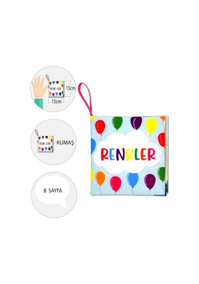 Tox Renkler Kumaş Sessiz Kitap T135 - Bez Kitap , Eğitici Oyuncak , Yumuşak Ve Hışırtılı