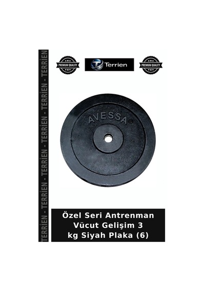 Özel Seri Antrenman Vücut Gelişim 3 Kg Siyah Plaka 6
