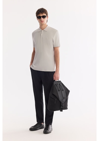 Avva Erkek Taş Kıvrılmaz Polo Yaka %100 Pamuk Basic Regular Fit T-shirt B001032