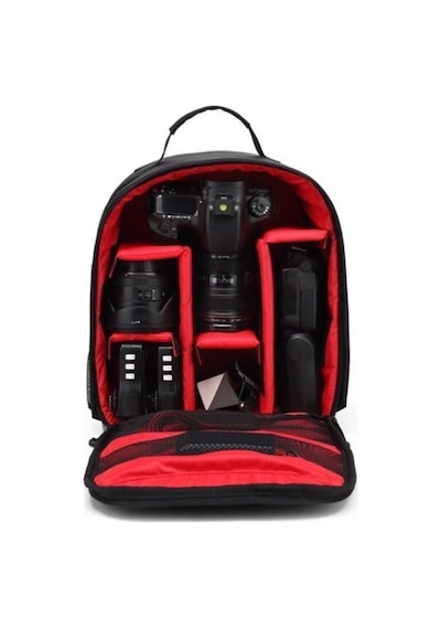 Fototek Canon - Nikon Fotoğraf Makinesi Çift Askılı Sırt Çantası