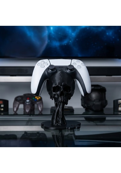 Kafatası Tasarımlı Ps5 Dualsense Oyun Kolu Standı - Masaüstü Düzenleyici Siyah
