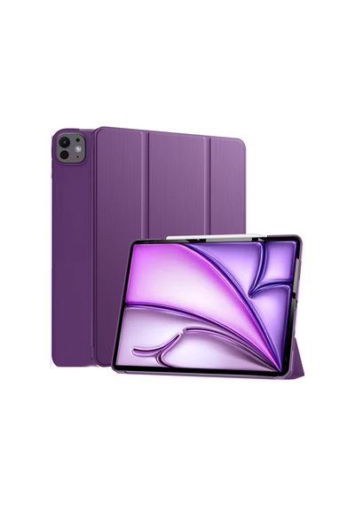 Apple Uyumlu iPad  Air 13" M3 2025 / M2 2024 Kılıf Kapaklı Smart Standlı Uyku Modlu Akıllı Case Yeşil