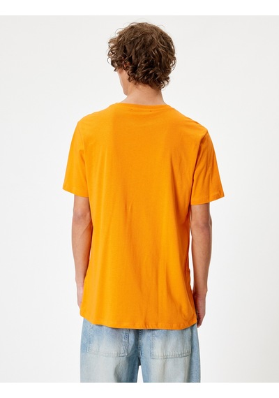 Koton Basic Tişört Slim Fit Bisiklet Yaka Kısa Kollu Turuncu 4sam10842hk Turuncu