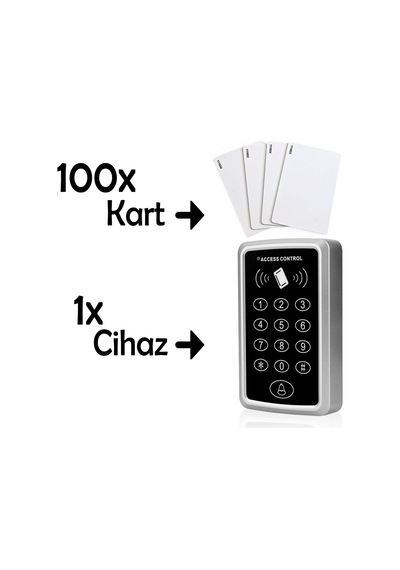 Rfid Şifreli Kapı Kilidi -100 Adet Proximity Anahtarlık