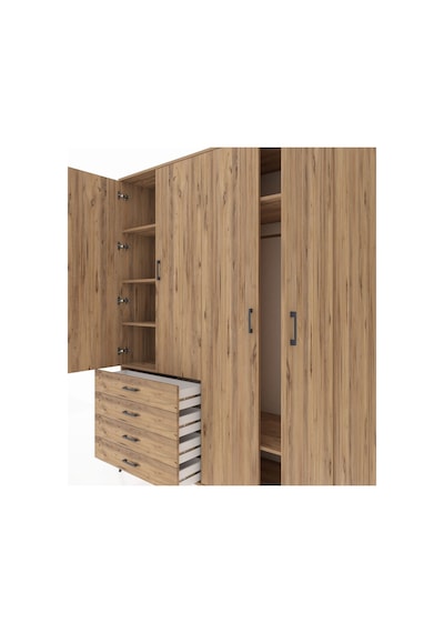 Kronos Gardrop 6 Raflı 4 Çekmeceli Tek Askılı 176x59x221 Çam-çam Beyaz Kronos Gardrop 6 Raflı 4 Çekmeceli Tek Askılı 176x59x221 Çam-çam Beyaz