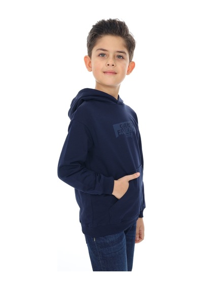 Toontoy Kids Toontoy Erkek Çocuk Relax Fit Kapüşonlu Cepli Düşük Omuz Baskılı Sweatshirt - 2 İplik Lacivert Toontoy Kids Toontoy Erkek Çocuk Relax Fit Kapüşonlu Cepli Düşük Omuz Baskılı Sweatshirt - 2 İplik Lacivert