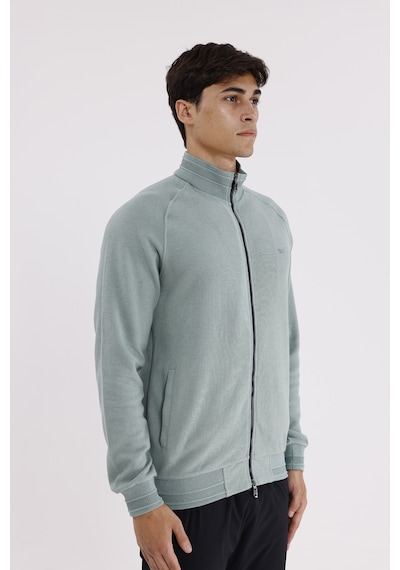 Rowinger Polo Yaka Rahat Kalıp Selanik Yapıda Mevsimlik Spor Görünümlü Sweatshirt Çağla