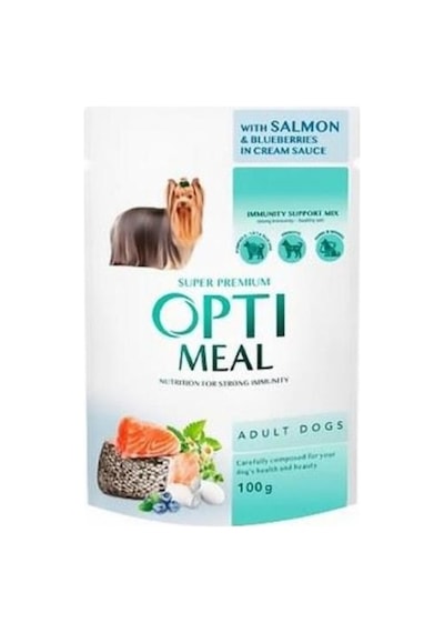 Optimeal Somonlu Yaban Mersinli Küçük Irk Yetişkin Köpek Konservesi 100 G