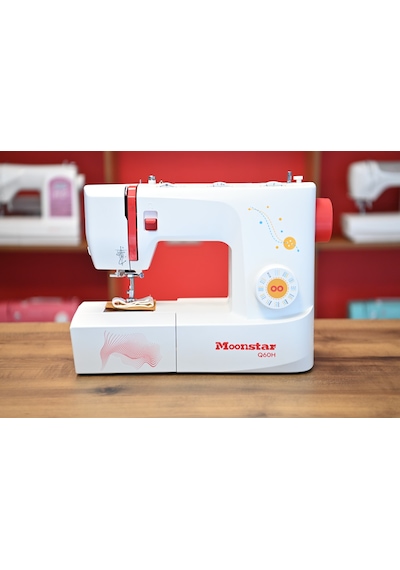Moonstar Model Q60h Ev Tipi 32 Desenli Düz Dikiş , Zikzak Ve Piko Makinesi Beyaz