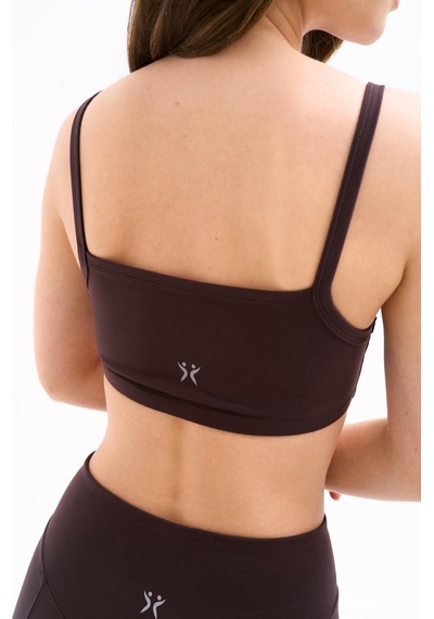 Normal People Ada - Spor Bra / Şeftali Dokulu Peach Skin Kumaş Kahve