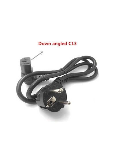 1.8 Metre C13 Power Kablo - 90 Derece L Uç Dik Açılı Güç Kablosu