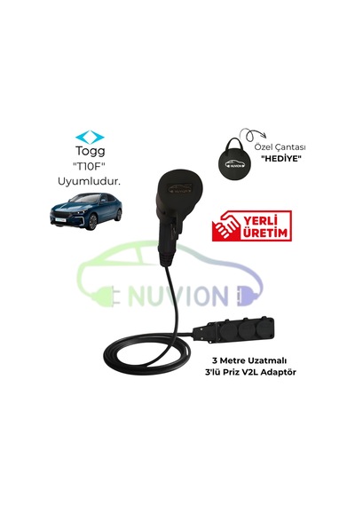 V2l 3'lü Elektrikli Araç Şarj Kablosu/togg Marka İle Uyumlu Elektrikli Araç V2l-togg Marka Araç