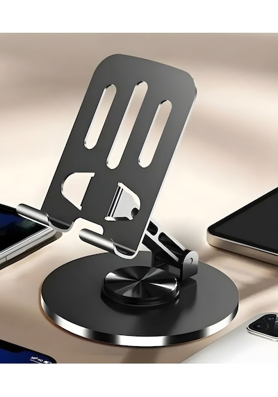 Yüksek Kalite Metal 360 Dönebilen Ayarlanabilir Telefon Ve Tablet Tutucu Masa Üstü Standı Gri