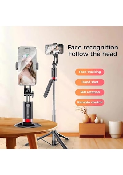 Tr Profesyonel Tripod Ve Selfie Çubuğu, 360 Yapay Zeka Yüz Takibi, Aı Hareketle Komut, 1/4 Vidalı, Canlı Yayın, Genel
