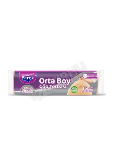 Parex Ekonomik Büzgülü Vanilya Kokulu Çöp Torbası Orta-15'li X 25