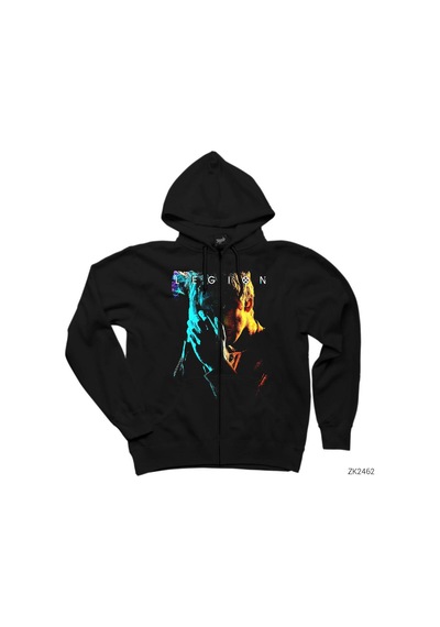 Legion Dream Siyah Fermuarlı Kapşonlu Sweatshirt
