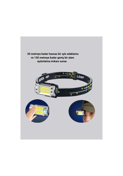 Kafa Lambası Led Fener Pratik Taşınabilir Ayarlanabilir Usb Şarjlı Standart Standart