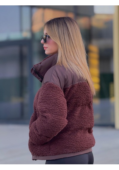 Kadın Kürklü Peluş Mont Çok Renkli