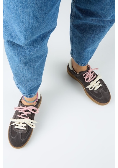 Manijero Krahe Barbella 2 Kadın Hakiki Deri Üç Ayrı Alternatif Bağcıklı Antrasit-ekru Sneakers Manijero Krahe Barbella 2 Kadın Hakiki Deri Üç Ayrı Alternatif Bağcıklı Antrasit-ekru Sneakers