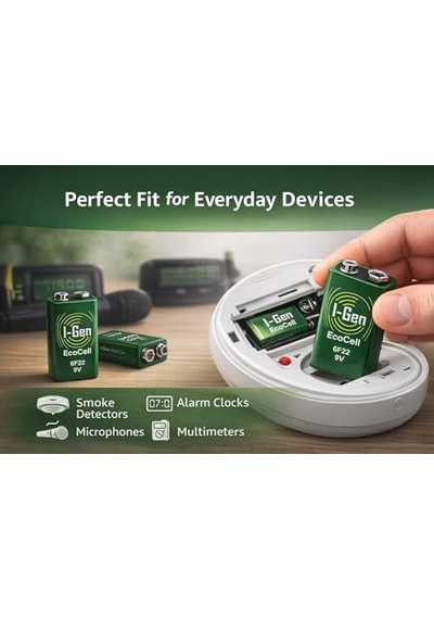 Batteries 6f22 Ecocell 9v Pil 9 Volt Kare Pil 1, Tek Adet