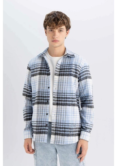 DeFacto Regular Fit Normal Kesim Kareli Oduncu Flanel Uzun Kollu Gömlek S9275AZ24AUBE524 Mavi DeFacto Regular Fit Normal Kesim Kareli Oduncu Flanel Uzun Kollu Gömlek S9275AZ24AUBE524 Mavi