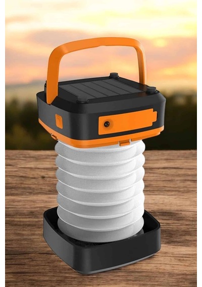 Mey İthalat Güneş Enerjili Led Lamba Kamp Lambası Katlanabilir Lamba Usb Şarjlı Yeşil