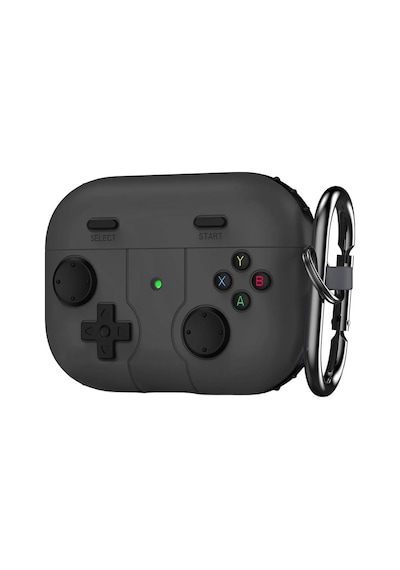 Caseonn Kılıf Retro Gamepad Siyah Siyah Samsung Galaxy Buds 3 Pro İle Uyumlu
