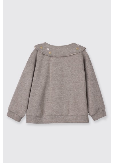 Panço Kız Çocuk Fermuarlı Sweatshirt Kahve