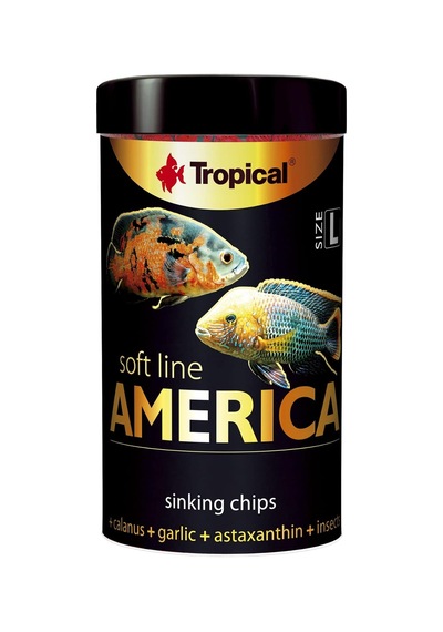 Softline America L Kuzey Ve Güney Amerika Balıkları İçin Yumuşak Taneli Cips Balık Yemi 100 Ml 52gr