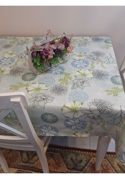 Elyaflı Pvc Masa Örtüsü Modern, Dayanıklı, Silinebilir Ve Şık Görünüm Fnt8211 Yeşil