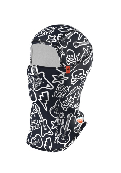 Kids Pro Balaklava Baskılı Su İtici Özellikli Dwr Snowboard Kayak, Motosiklet, Bisiklet Kar Maskesi Beyaz - Siyah
