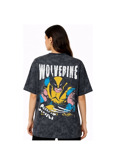 Tasarım Wolverine Film Kahramanı Sırt Baskılı Unisex Oversize Esk Siyah