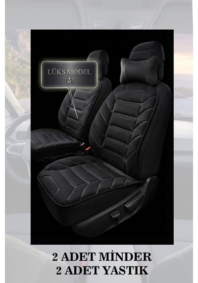 Yaris 2000 Uyumlu Siyah Renk Lüks Premium 2 Adet Minder Ve Yastık
