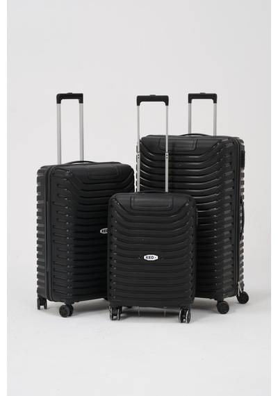 Keo-plus Siyah 3 Lü Set Silikon Kırılmaz Pp Valiz Çok Renkli