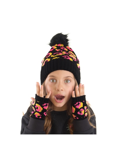 Denokids Mshb&g Pembe Leopar Kız Bere Eldiven Takım