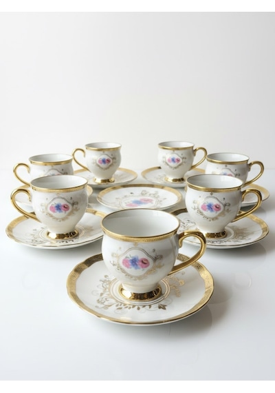 Paçi Home Fleur Yaldızlı 6 Kişilik Fincan Takımı P/por-102093 Çok Renkli