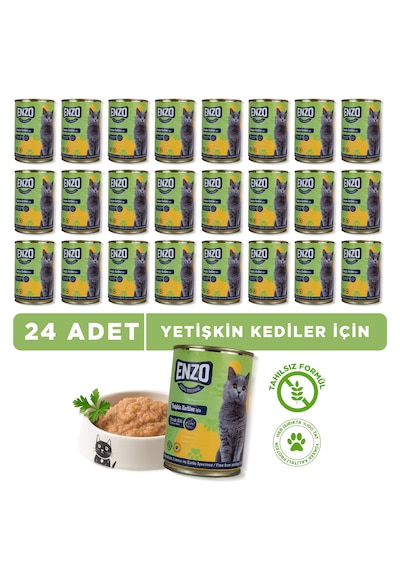 Tavuk Etli Konserve Yaş Kedi Maması 400 Gr X 24