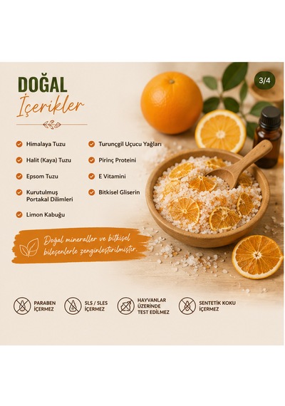 Laborem Natura Turunçgiller Çok Amaçlı Banyo, Ayak Ve Vücut Tuzu Mineralli Rahatlatıcı Bakım Tuzu 200 Gr