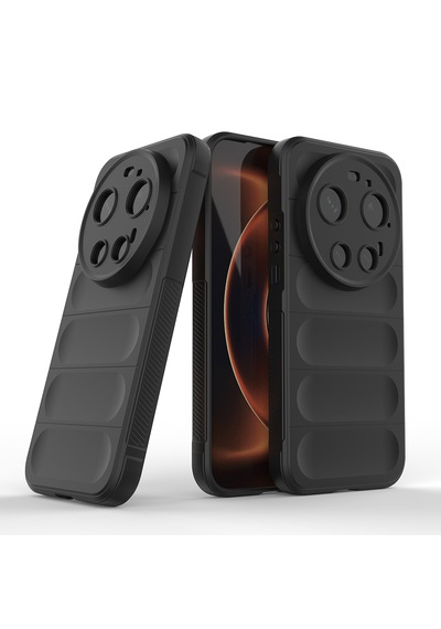 Xiaomi 17 Ultra Kılıf Kamera Korumalı Darbe Emici Esnek Tpu Oyuklu Arka Yüzey Tasarımlı Silikon Kapak Siyah